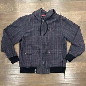 LRG Clothing & Equipment Jacket Coat Plaid Gray Hiking Outdoors Ladies M hoody